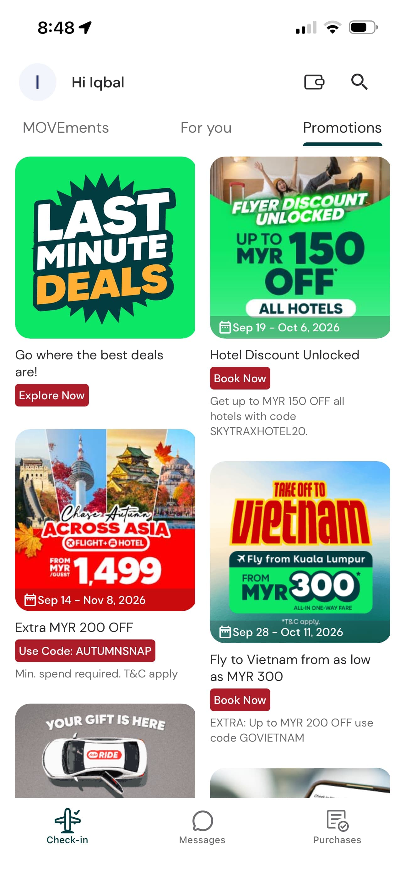AirAsia MOVE app screen 2