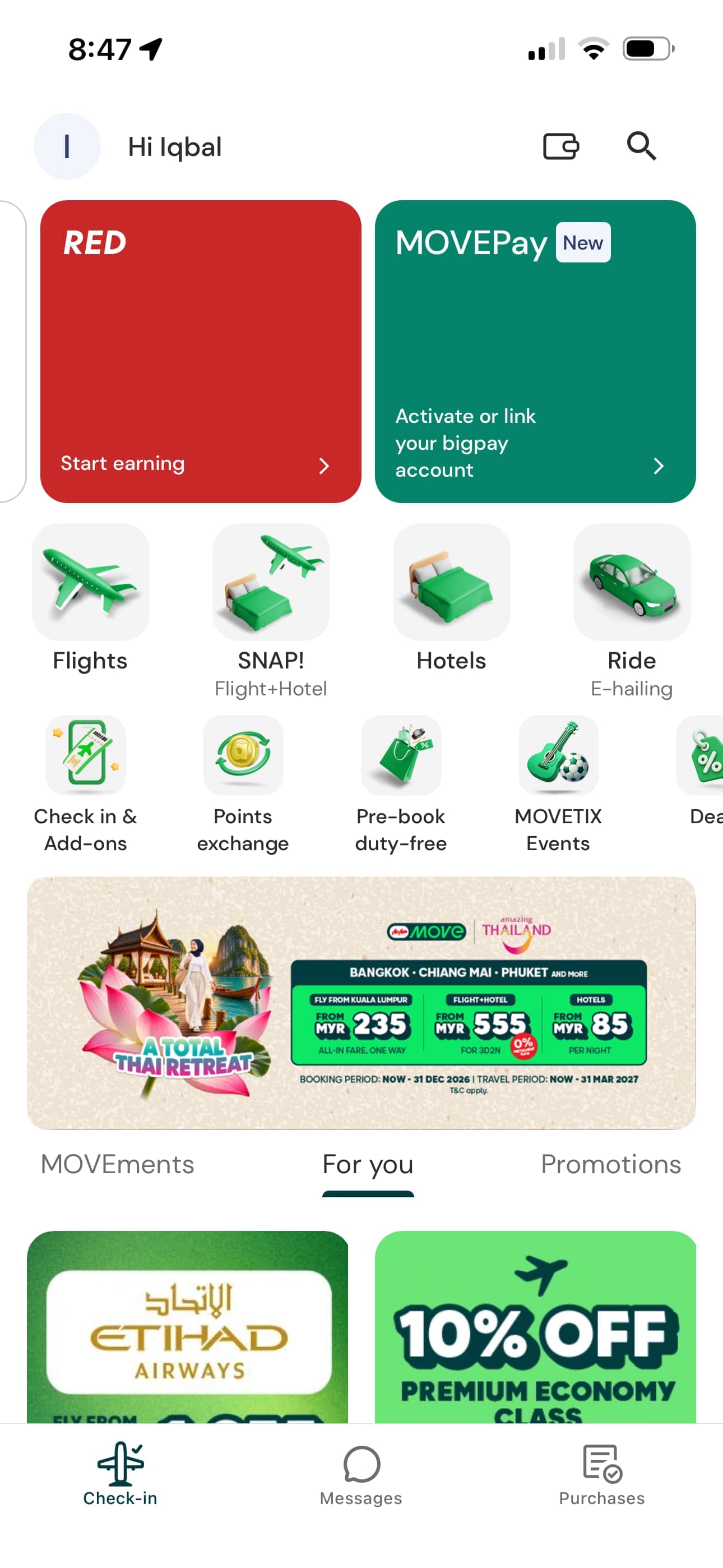 AirAsia MOVE app screen 1